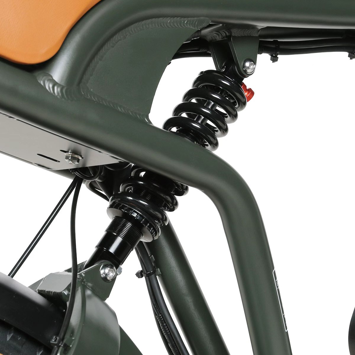 Close-up of the rear coil-over suspension on the Pilot G/S